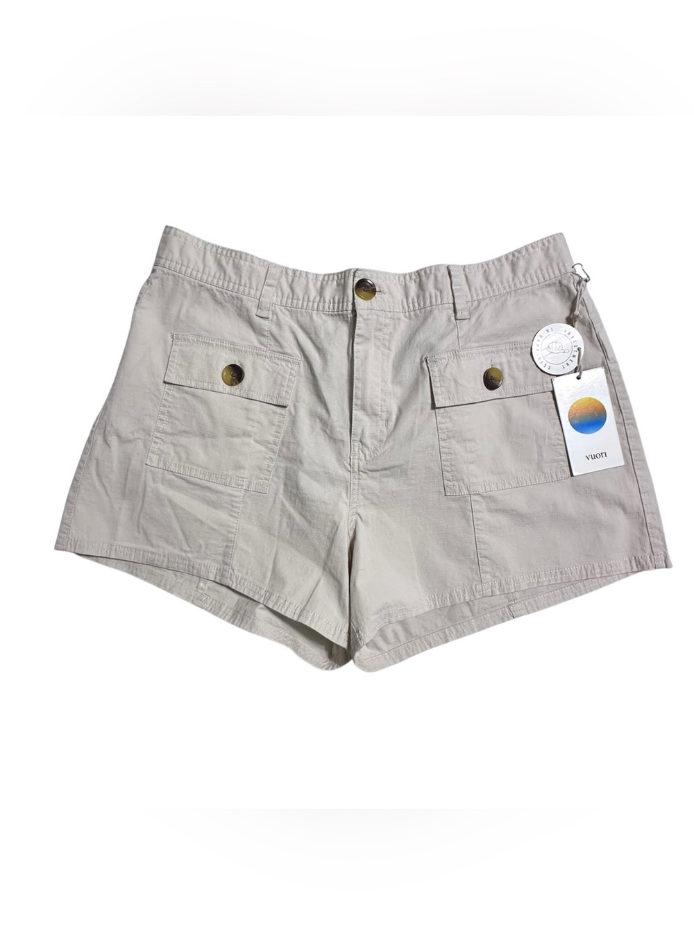 vuori NWT Women’s Vintage Ripstop Utility Short Beige Sz.XL Gorpcore Outdoor